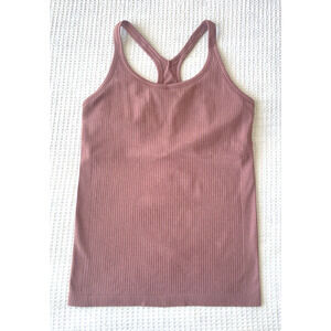 Lululemon Size 10 Ebb To Street Tank Top Ribbed Pink Women’s Full Length Pink